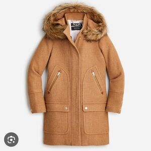 J. Crew Chateau Parka in Italian Stadium-Cloth Wool Acorn Brown
